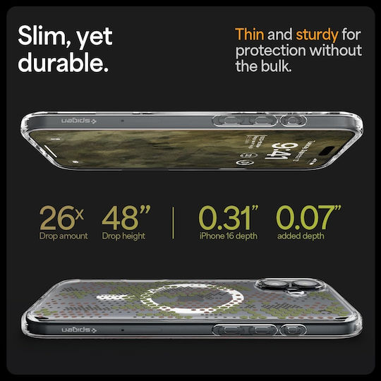 Spigen Ultra Hybrid MagFit Задна корица Пластмаса Digital Camo (iPhone 16)