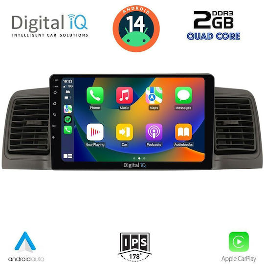 Digital IQ Auto-Audiosystem für Toyota Korolla 2001-2006 (Bluetooth/USB/AUX/WiFi/GPS/Apple-Carplay/Android-Auto) mit Touchscreen 9"