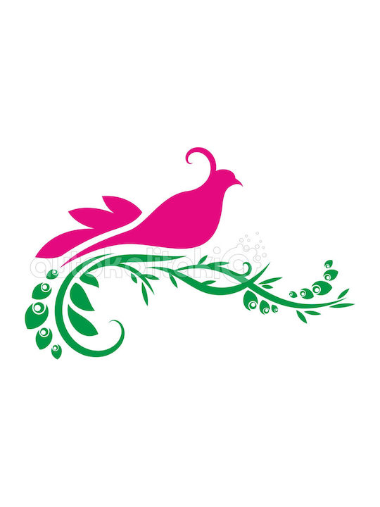 Flower Bird Wall Sticker 50cm X 32cm