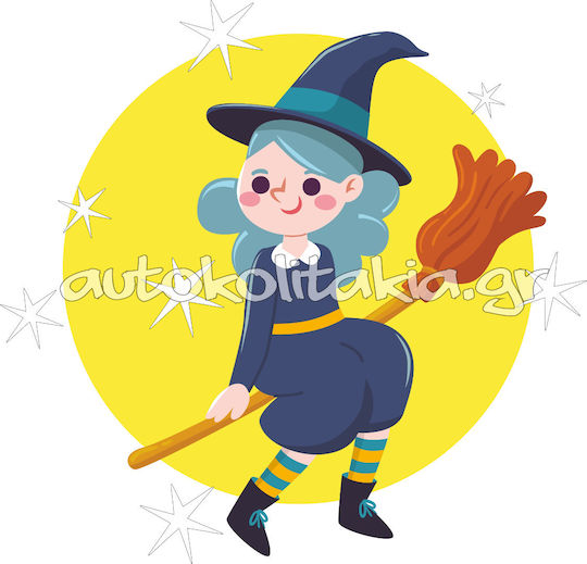 Wall Sticker Little Witch 50cm X 48cm