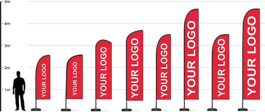 Flying Banner 2.5 Meters Height Print 70cm X 200cm Flexible Metallic 70cm X 200cm