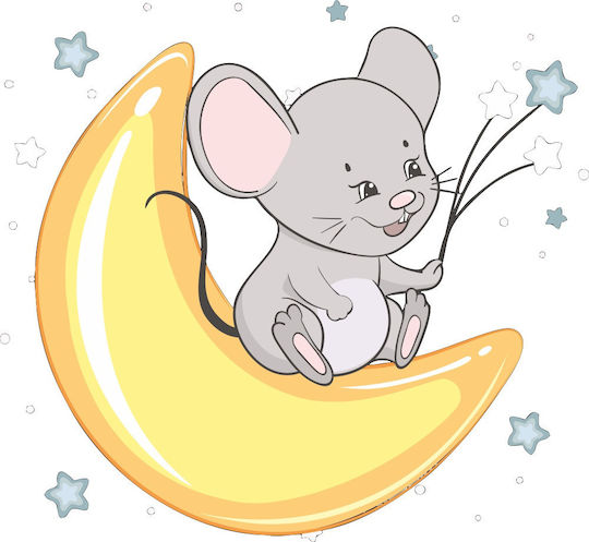 Wall Sticker Mouse Moon 50cm X 46cm