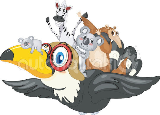 Wall Sticker Flying Animals 70cm X 46cm