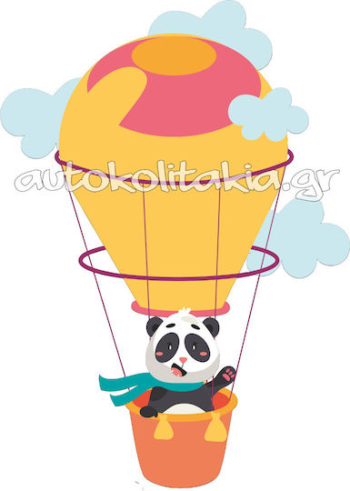 Panda Hot Air Balloon Wall Sticker 80cm X 57cm