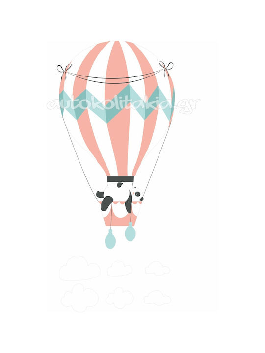 Panda Hot Air Balloon Wall Sticker 2 Sets 6 Clouds 50cm X 30cm