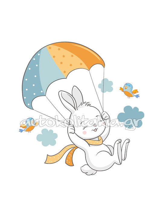 Kids Wall Sticker Parachute Bunny 50cm X 45cm