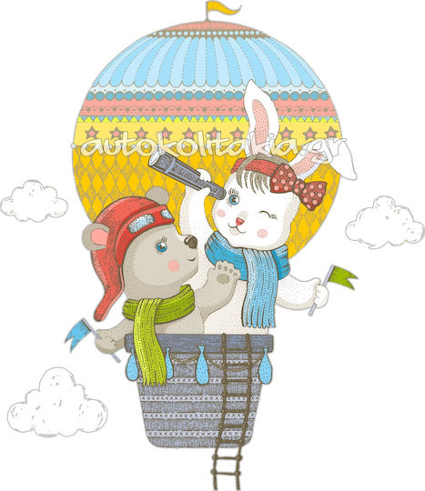 Hot Air Balloon Exploration Wall Sticker 80cm X 92cm
