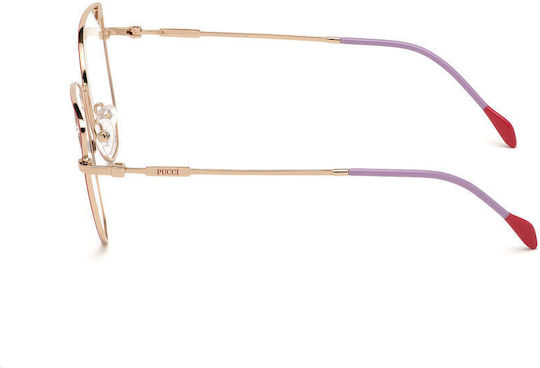 Emilio Pucci Rame Ochelari Metalice Pentru Femei Structură Scheletică Fluture Roz EP5140 028