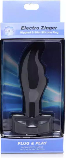 Xr Brands Ribbed Silicone Anal Plug Electro Stimulation