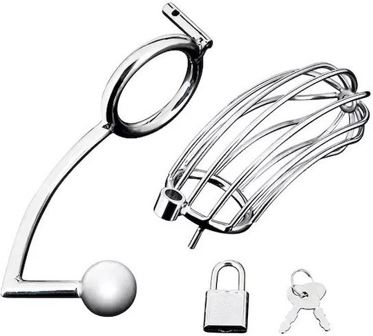 Blueline Cock Cage with Anal Stimulator