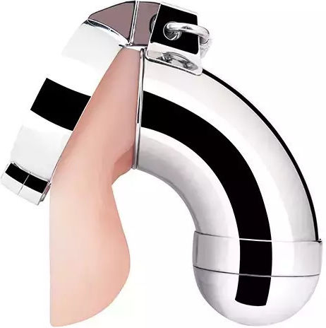 Cușcă pentru penis complet închisă din oțel Blueline