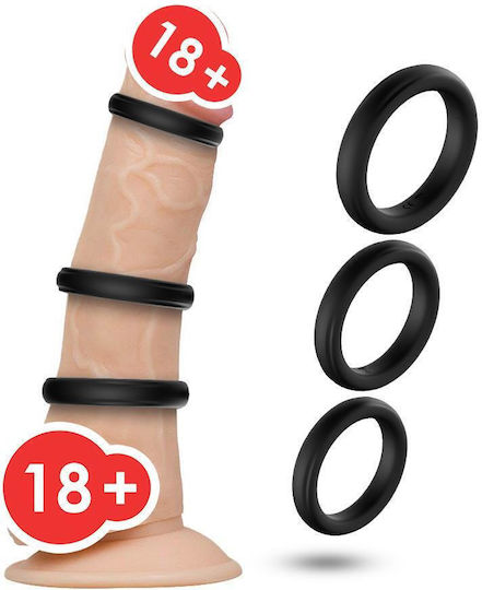 Set 3 Erection Rings Penis Testicles