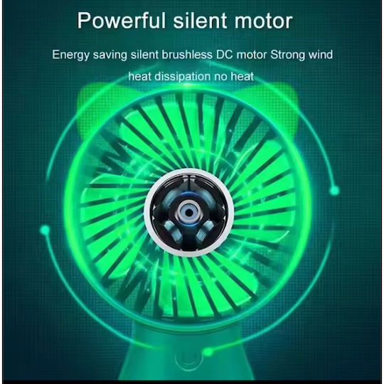Portable Hand Desk Fan Powerful Silent Motor Lithium Ion Battery Cord White 12 Cm Original Deals