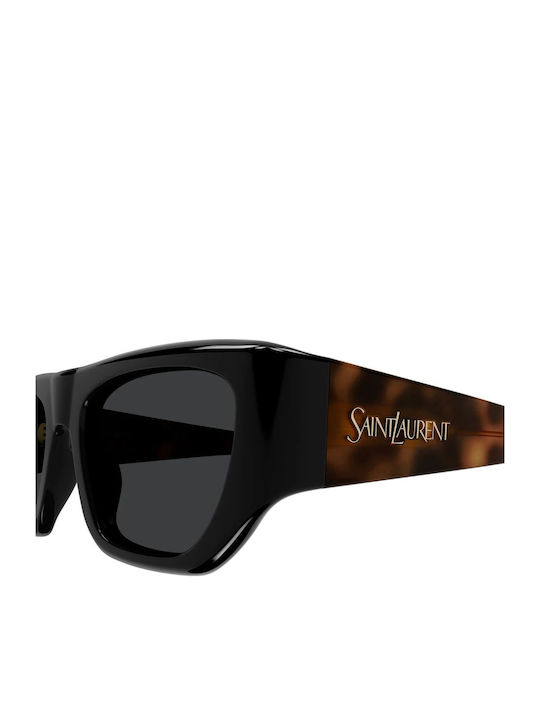Ysl Unisex Sunglasses with Brown Tartaruga Plastic Frame and Black Lens SL 740 004