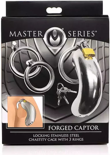 Xr Brands Stainless Steel Locking Penis Cage 3 Rings