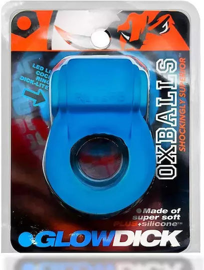 Inel Penian Vibrator Led Albastru Oxballs Glowdick