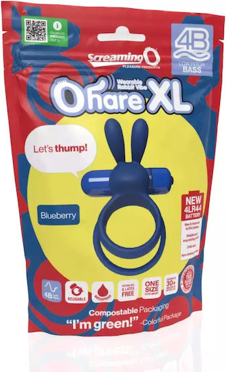 Screaming O Xl Ohare Vibrating Ring 5 Speeds Blue
