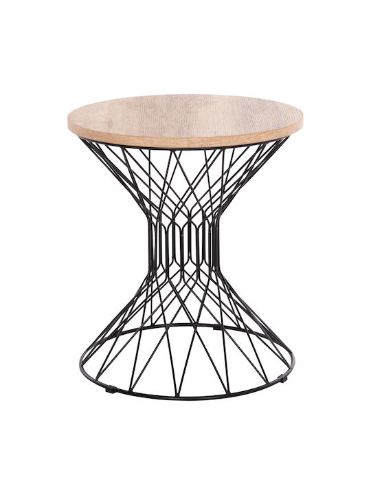 Round Side Coffee Table Keon Wooden Sonoma W45xL45xH50cm