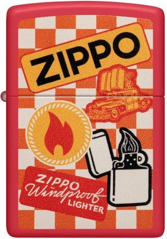 Zippo Retro Brichetă Rezistentă La Vânt Cu Flacără În Culoare Roșie
