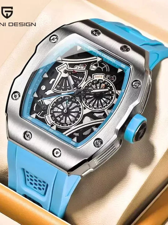 Pagani Design Ceasuri Bărbați Ceas 12mm Automat cu Brățară din Metal Turcoaz