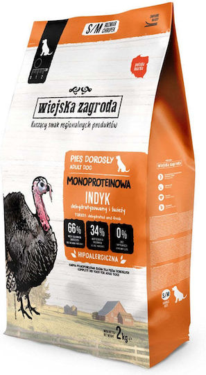 Wiejska Zagroda 2kg Dry Food Grain-Free & Gluten-Free for Adult Dogs with Turkey