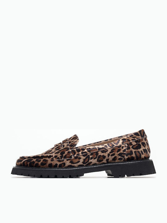 Δερμάτινα Γυναικεία Loafers Leopard