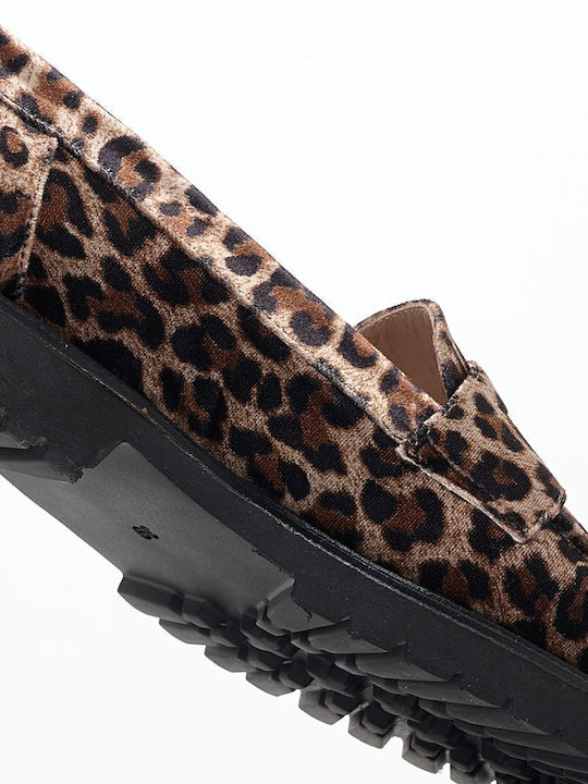 Δερμάτινα Γυναικεία Loafers Leopard