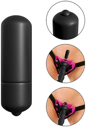 16.5cm Vibrating Strap On Black Pipedream