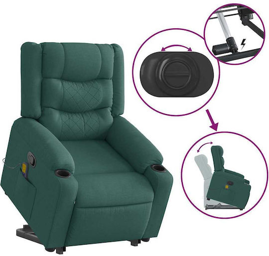 Relaxsessel Friseurwaschbecken mit Fußhocker Dark Green Dark Green 77x93x99cm