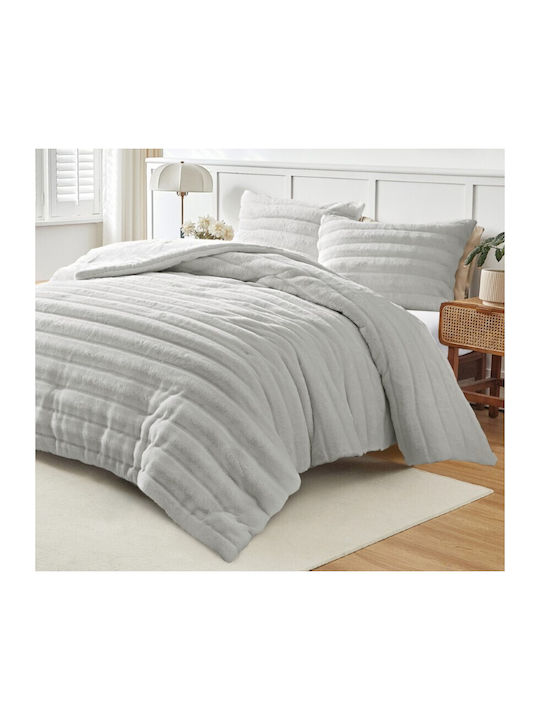 Liolios Home Πάπλωμα Υπέρδιπλο 220x240εκ. Volcno Lt.grey