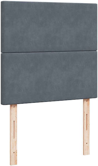 King Size Upholstered Fabric Bed Dark Grey with Slats and Mattress 200x200cm