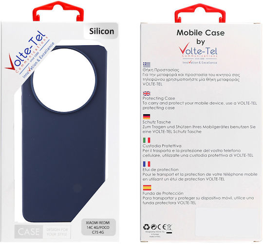 Volte-Tel Back Cover Σιλικόνης με Λουράκι Μπλε (Redmi 14C / Poco C75)