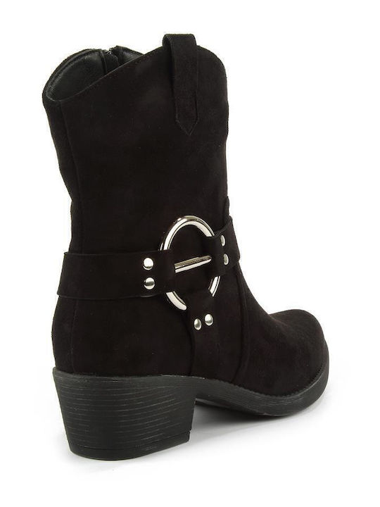 Wildleder Stiefeletten Damen Schwarz