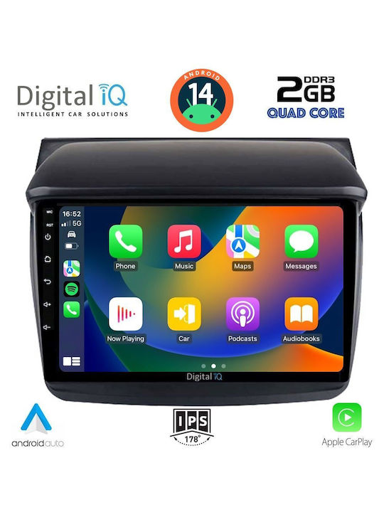 Digital IQ Car Audio System for Mitsubishi L200 2006-2015 (Bluetooth/USB/AUX/WiFi/GPS/Apple-Carplay/Android-Auto) with Touch Screen 9"