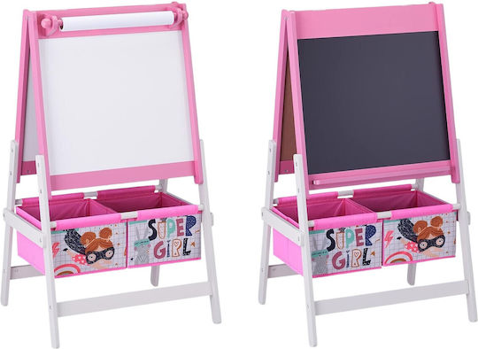 Ginger Home 3 In 1 Children's Drawing Easel Black Board White Board Paper Roll Super Girl