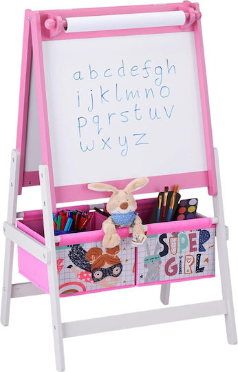 Ginger Home 3 In 1 Children's Drawing Easel Black Board White Board Paper Roll Super Girl