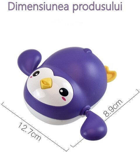Interactive Bath Toy Children Flippy Purple Penguin