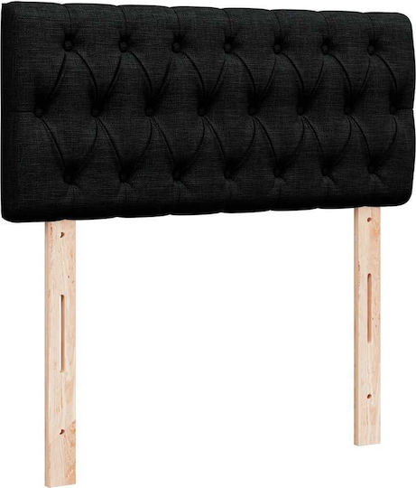 Double Upholstered Bed with Fabric Black with Slats and Mattress 160x200cm 3312010
