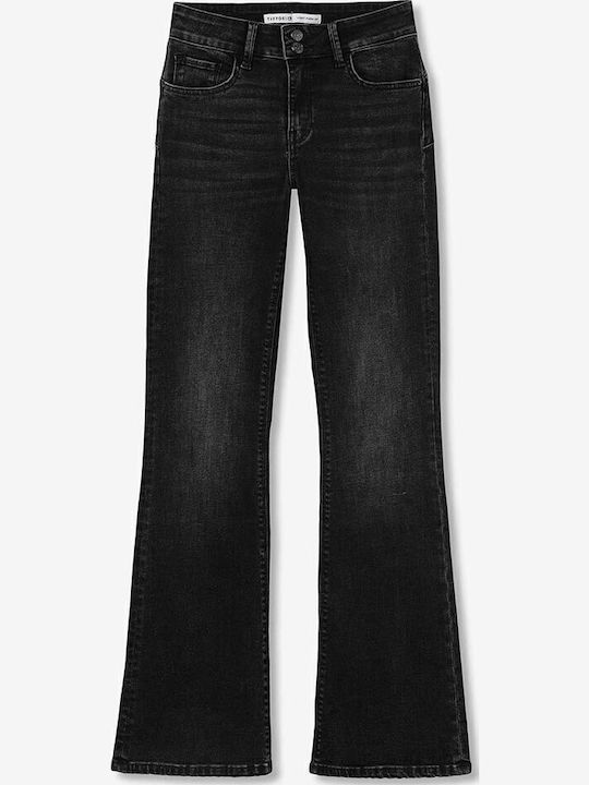 Women's Jean Trousers Flared Push Up in Bootcut Fit Black Wash