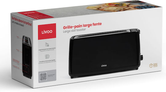 Livoo Toaster 2 Slots 900W Black