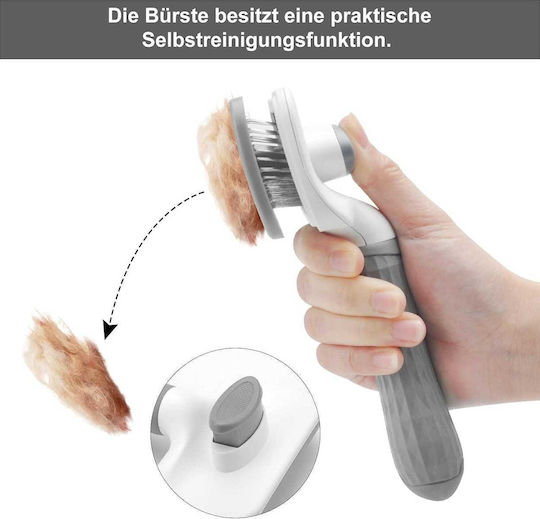 Professional Self-Cleaning Pet Brush Gray