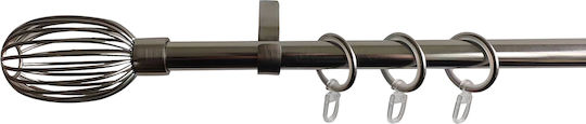 Homefit Ausziehbare Metallische Vorhangstange Einzeln Φ16mm 163-300cm Hellgrau