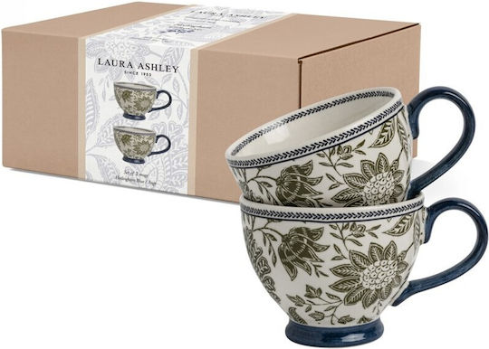 Laura Ashley Becher Keramik Blau 430ml