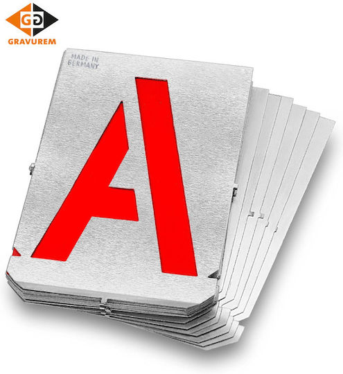 Комплект метални шаблони 50 мм букви A-Z Gravurem 7000500b