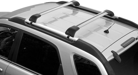 Nordrive Aluminum Roof Bar Silenzio 129cm for Citroen CX for Cars with Factory Roof Bars Set with Roof Rack Legs Silver