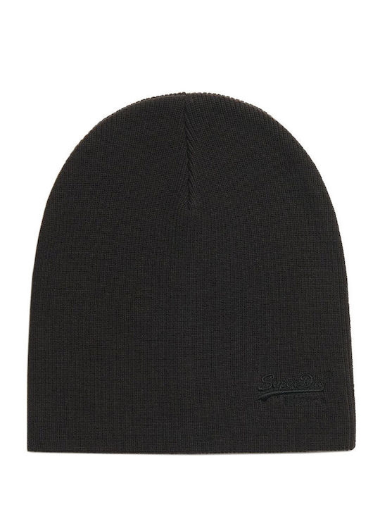 Beanie Unisex Σκούφος Πλεκτός σε Μαύρο χρώμα