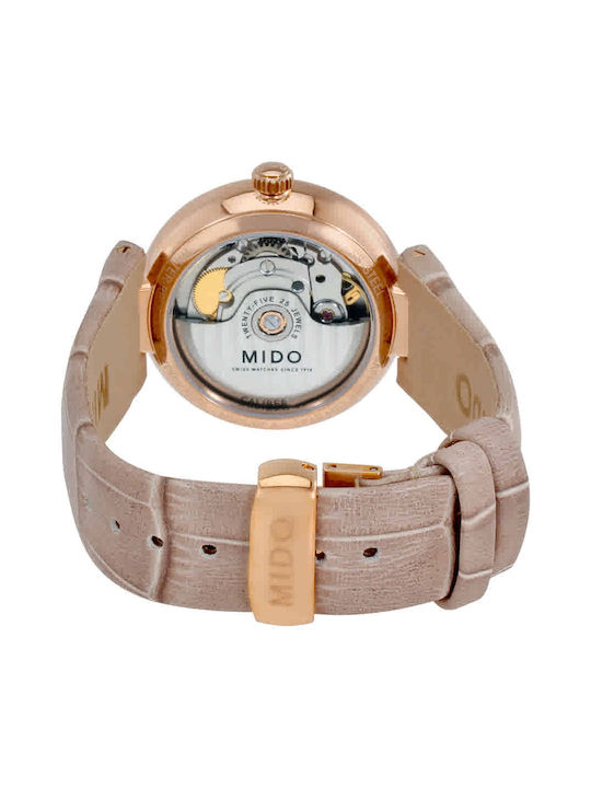 Mido Baroncelli Ii Watch Automatic with Beige Leather Strap