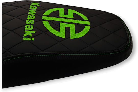 Joyr Kawasaki Quilted Diamond Pattern Seamless Waterproof Seat Cover Logo