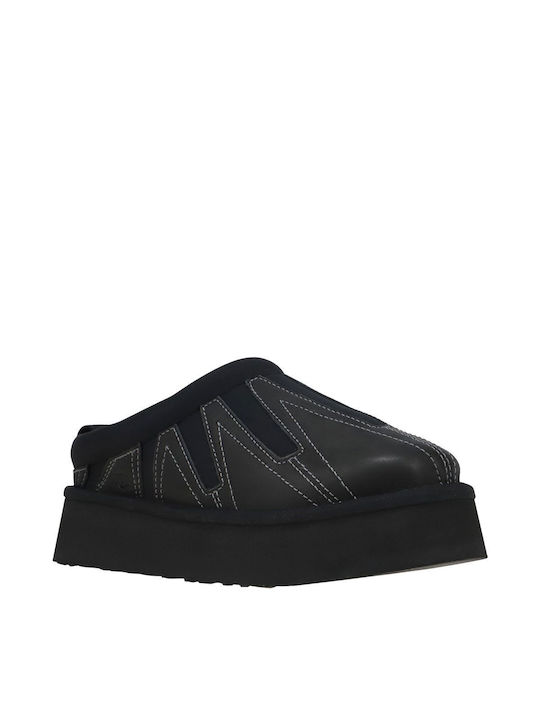 Ugg Australia Tazz Leather Winter Women's Slippers in Black color