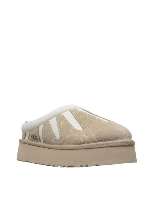 Ugg Australia Leather Winter Women's Slippers in Gray color